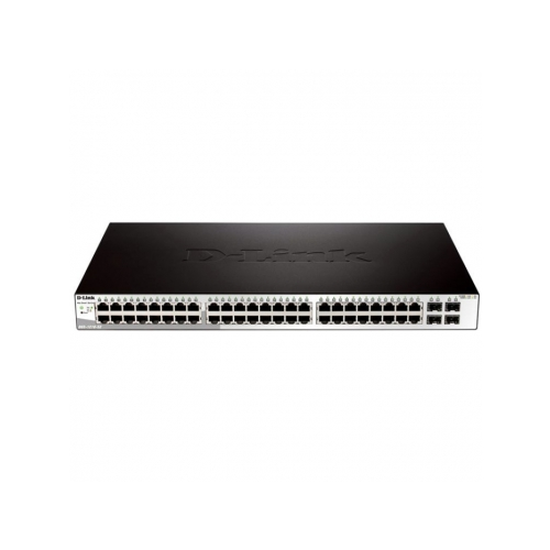 Коммутатор (switch) D-link DGS-1210-52/F3A с 48 портами 10/100/1000Base-T и 4 комбо-портами SFP черный