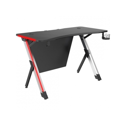 Стол компьютерный CACTUS CS-GTX-AL-CARBON-RED, ШхГ: 120х60 см, карбон/серебряный/красный