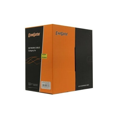 Кабель нарезной витая пара Exegate EX281815RUS UTP4-C5e-CU-S25-IN-PVC-GY-305 UTP 4 пары кат.5e медь, 25AWG, бухта 305м,