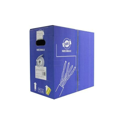 Кабель нарезной витая пара NeoMax NM710002 U/UTP cat.5e 4x2x0.52, 24 AWG, медь, внутренний, PVC, 305м, серый