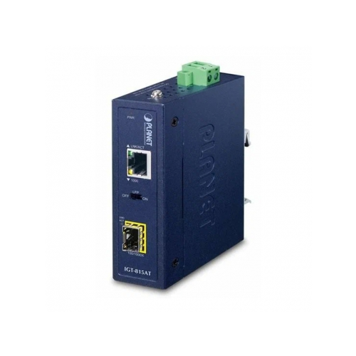 Медиаконвертер сетевой Planet IGT-815AT RJ-45xSFP IP30 Industrial синий