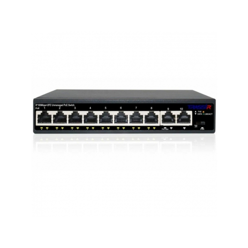 Коммутатор (switch) Trassir TR-NS1110-105-8POE черный