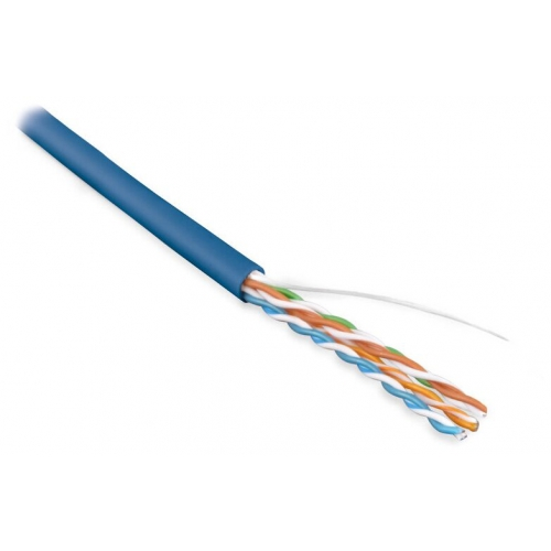 Кабель нарезной витая пара Hyperline UUTP4-C5E-S24-IN-LSZH-BL-305 неэкранированная U/UTP 305м