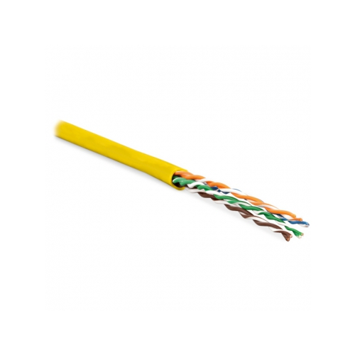 Кабель нарезной витая пара Hyperline UUTP4-C5E-P24-IN-LSZH-YL-100 100м желтый