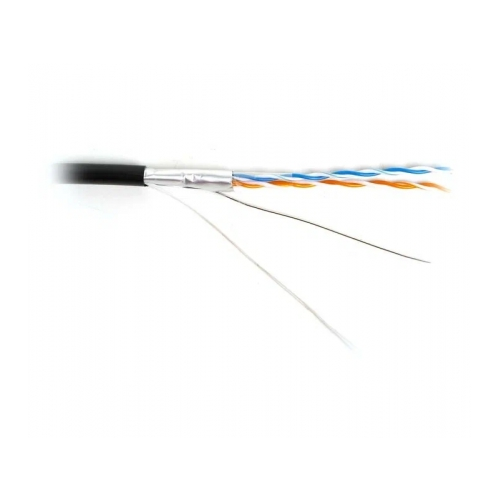 Кабель нарезной витая пара Hyperline FUTP2-C5-S24-OUT-PE-BK-500 (500 м) витая пара F/UTP, категория 5, 2 пары (24 AWG)
