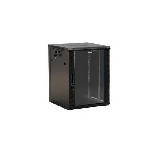 Телекоммуникационный шкаф Hyperline TWB-2245-GP-RAL9004 настенный 19-дюймовый (19"), 22U, 1086x600х450мм, стеклянная двер