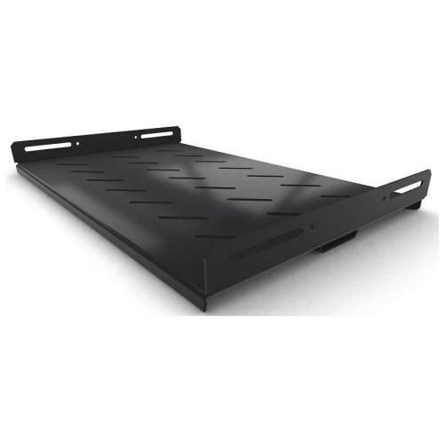 Полка Hyperline TSH3H-650-RAL9004, стационарная усиленная, глубина 650 мм, с боковым креплением