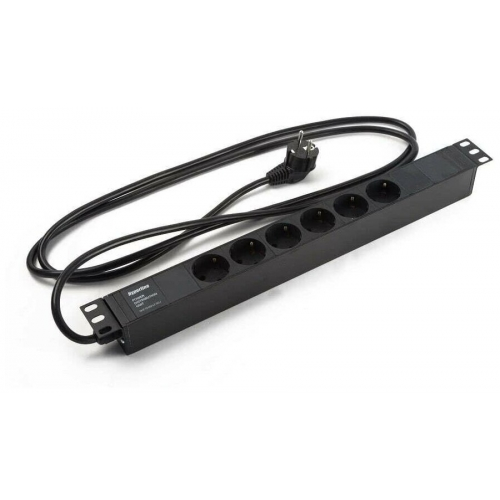 Розетка сетевая Hyperline SHE19-6SH-2.5IEC 6 розеток Schuko (10A), 250В