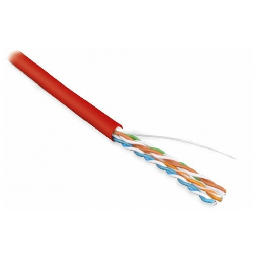 Кабель нарезной витая пара Hyperline UUTP4-C5E-S24-IN-LSZH-RD-100 (100 м) U/UTP