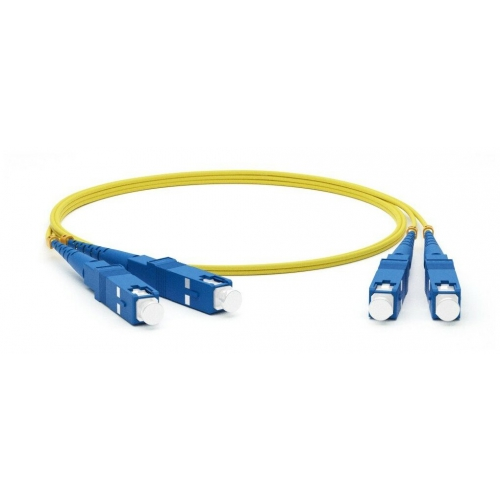 Кабель-переходник LAN (патчкорд) Hyperline FC-D2-9-SC/UR-SC/UR-H-1M-LSZH-YL SM 9/125 (OS2), SC/UPC-SC/UPC, 2.0 мм, duplex, LSZH, 1 м, желтый