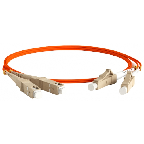 Кабель-переходник LAN (патчкорд) Hyperline FC-D2-50-LC/PR-SC/PR-H-1M-LSZH-OR MM 50/125, LC-SC