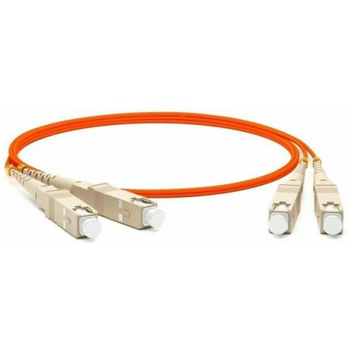 Кабель-переходник LAN (патчкорд) Hyperline FC-D2-62-SC/PR-SC/PR-H-1M-LSZH-OR волоконно-оптический (шнур) MM 62.5/125, SC-SC, 2.0 мм, duplex, LSZH, 1 м, оранжевый