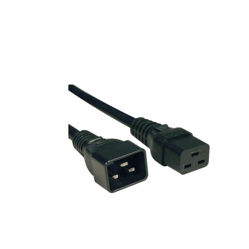 Кабель электропитания компьютерный Hyperline PWC-IEC19-IEC20-0.5-BK IEC 320 C19 - IEC 320 C20 (3x1.5), прямая вилка, 0.5м