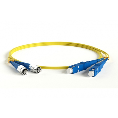 Кабель-переходник LAN (патчкорд) Hyperline FC-D2-9-FC/UR-SC/UR-H-10M-LSZH-YL SM 9/125 (OS2), 10м