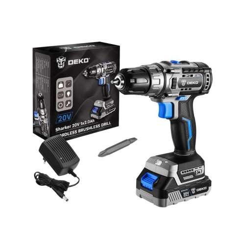 Дрель-шуруповерт DEKO Sharker 20V 063-4037, 1х3.0 Ач