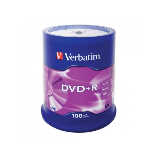 Расходные материалы Verbatim DVD+R 4.7ГБ 16x (100шт., на шпинделе) 43551