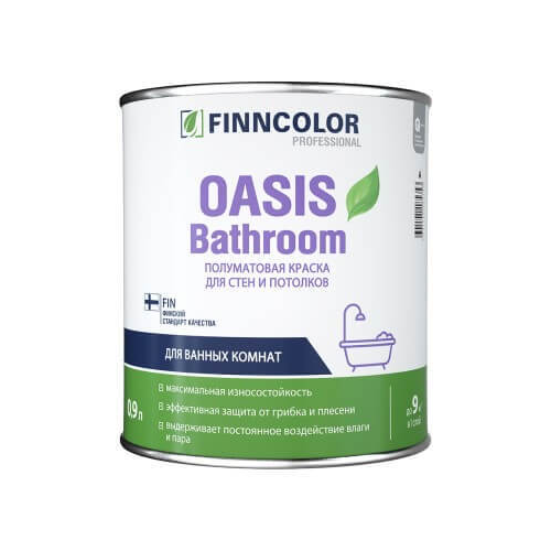 Краска для влажных помещений Finncolor Oasis Bathroom / Финнколор Оазис полуматовая