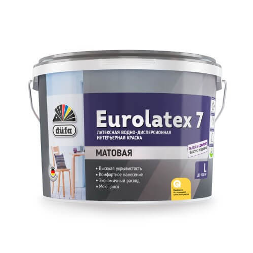 Краска латексная интерьерная Dufa Retail Eurolatex 7 / Дюфа Ритейл Евролатекс