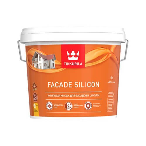 Краска для фасадов и цоколей Tikkurila Facade Silicon / Тиккурила Фасад Силикон глубокоматовая
