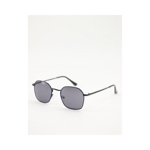 Мужские круглые солнцезащитные очки черного цвета AJ Morgan-Черный