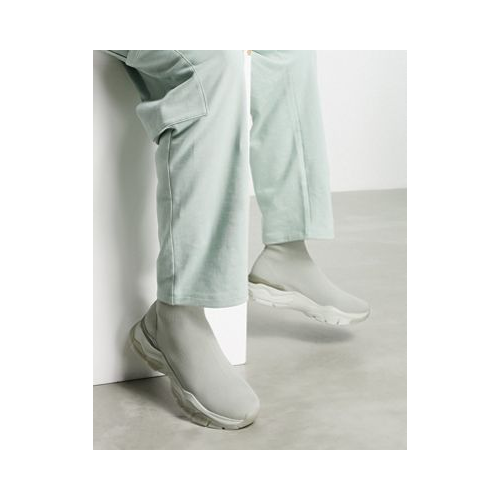 Мятно-зеленые трикотажные кроссовки-носки на массивной подошве ASOS DESIGN-Зеленый цвет