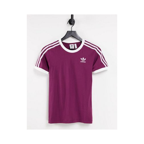 Малиновая футболка с тремя полосками adidas Originals adicolor-Розовый цвет
