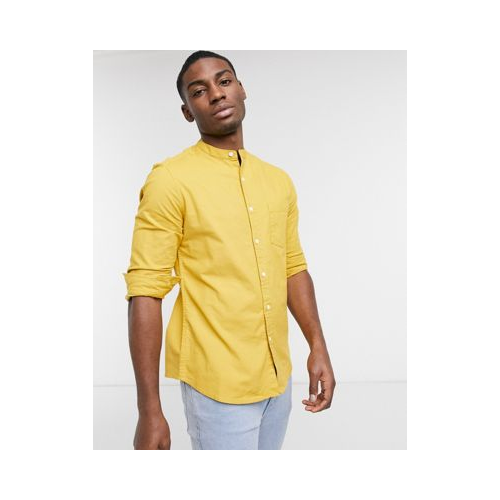 Меланжевая оксфордская рубашка узкого кроя горчичного цвета в винтажном стиле ASOS DESIGN Желтый