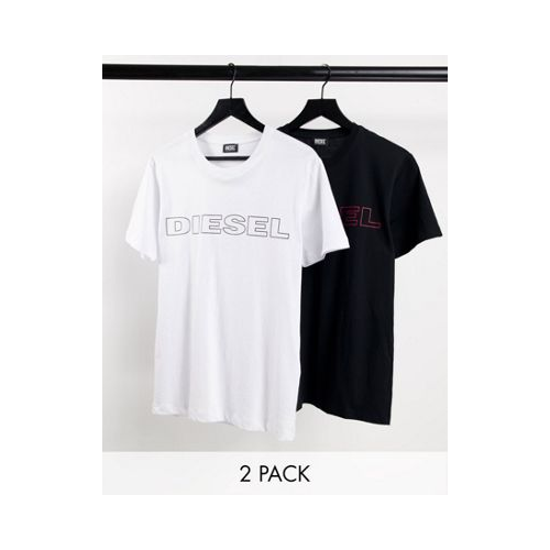 Набор из 2 футболок для дома черного/белого цвета с логотипом на груди Diesel Разноцветный