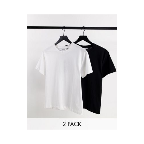 Набор из 2 футболок из органического хлопка черного и белого цвета Weekday Alanis Разноцветный