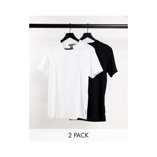 Набор из 2 футболок с круглым вырезом черного и белого цветов French Connection-Черный