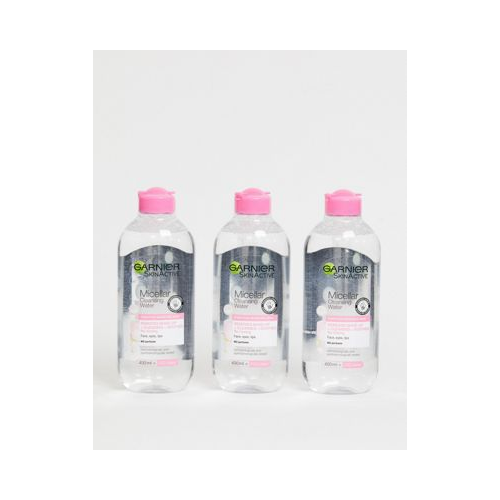 Набор из 3 флаконов мицеллярной воды для чувствительной кожи Garnier, 400 мл - СКИДКА -33%-Бесцветный