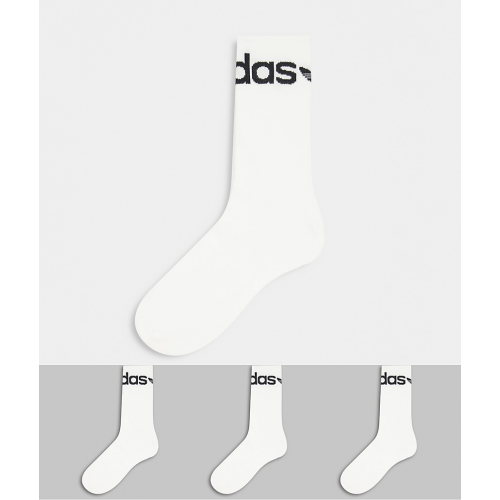 Набор из 3 пар белых носков с отворотами adidas Originals adicolor