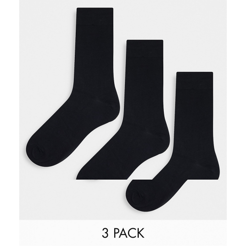 Набор из 3 пар черных носков из смесового органического хлопка Selected Homme