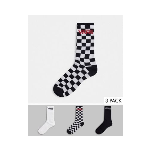 Набор из 3 пар разноцветных носков в шахматную клетку Vans Classic