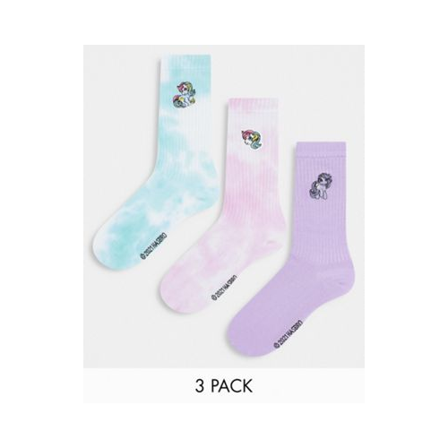 Набор из 3 пар высоких носков разных цветов с принтом "My Little Pony" ASOS DESIGN