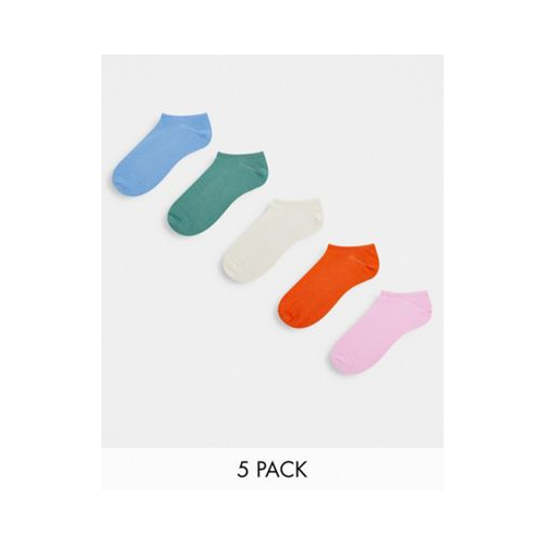 Набор из 5 пар спортивных носков пастельных оттенков ASOS DESIGN Разноцветный