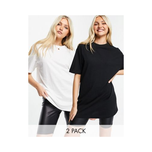 Набор из двух футболок бойфренда черного и белого цветов New Look-Черный