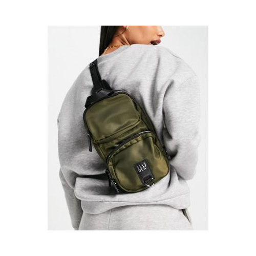 Нейлоновый рюкзак цвета хаки с двумя карманами Elle Sport-Зеленый