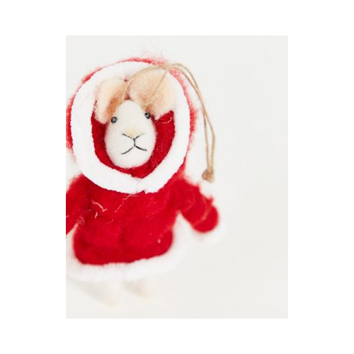 Новогоднее украшение в виде мышки в пуховике Sass & Belle Разноцветный
