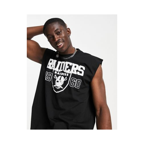 Oversized-футболка без рукавов с принтом "Raiders" спереди ASOS DESIGN Черный