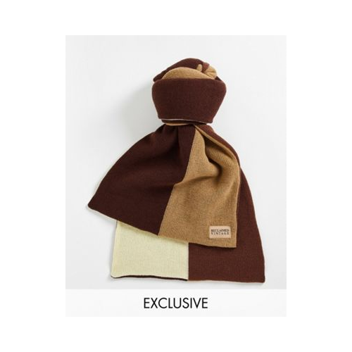 Oversized-шарф в стиле унисекс со вставками коричневых оттенков Reclaimed Vintage Inspired-Коричневый цвет