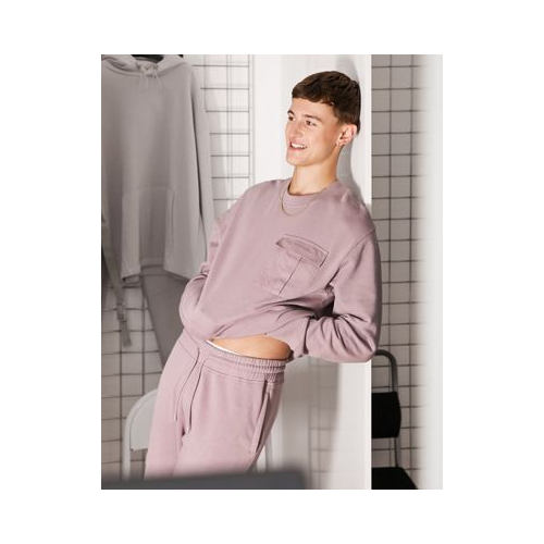Oversized-свитшот сиреневого цвета с карманом карго от комплекта Topman-Фиолетовый