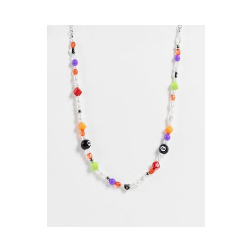 Ожерелье-бусы с бусинами в форме игральных костей ASOS DESIGN Разноцветный