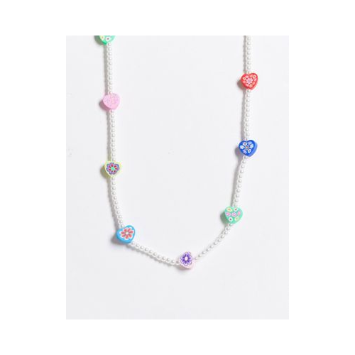 Ожерелье из искусственного жемчуга с бусинами с цветочным узором ASOS DESIGN Многоцветный