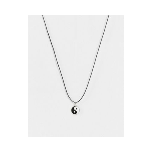 Ожерелье из шнурка с подвеской в виде символа «Инь и ян» ASOS DESIGN Черный