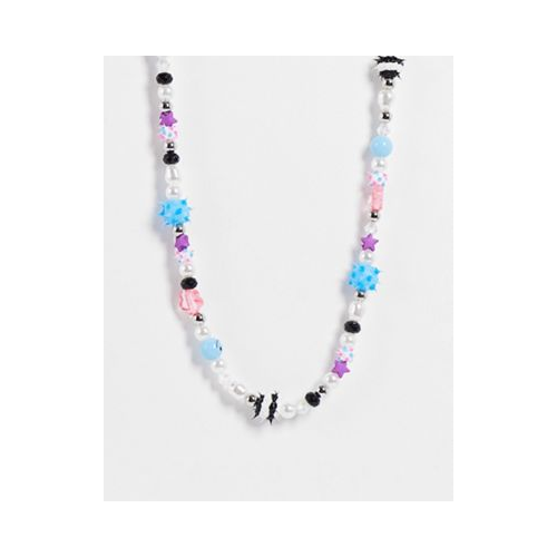 Ожерелье с резиновыми бусинами с шипами ASOS DESIGN Разноцветный