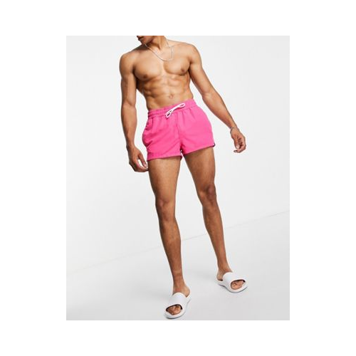 Очень короткие ярко-розовые шорты для плавания ASOS DESIGN-Розовый цвет