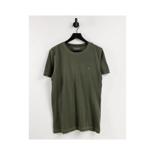 Окрашенная футболка цвета хаки Jack & Jones-Зеленый
