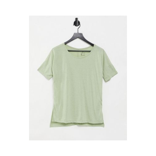 Оливково-зеленая футболка Nike Yoga Dry-Зеленый цвет