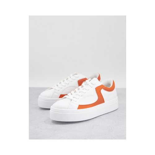 Оранжевые кроссовки на шнуровке Topshop Craft Белый